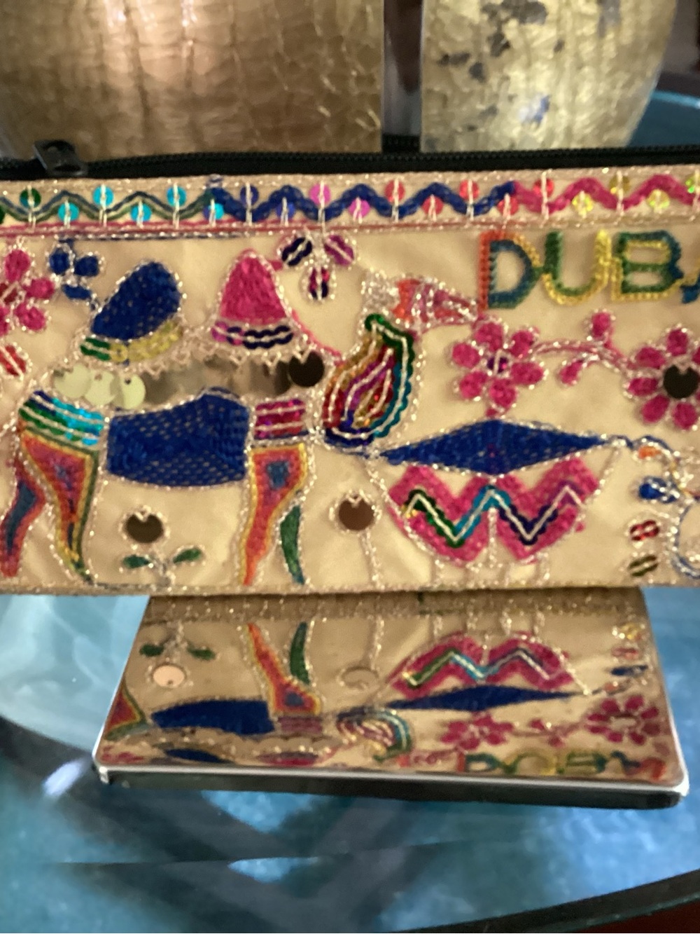 Dubai Embroidered Multicolor Clutch Bag